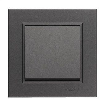 выключатель 1-кл. сп karea 10а ip20 дым. металлик makel 56050001 от магазина Штепсель и батарейка.