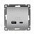 розетка 2-м usb сп афина тип а+с 5в 1х2.4а 2х4а механизм серебро universal а0059-s от магазина Штепсель и батарейка.