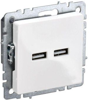 розетка brite usb a+a 3.1а рю10-1-брб механизм бел. iek br-u21-d31-k01 от магазина Штепсель и батарейка. - фото_4