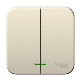 выключатель 2-кл. оп blanca 10а ip20 (сх. 5) 250в с подсветкой молочн. se blnva105102 от магазина Штепсель и батарейка.