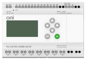 модуль цпу плк 410 8 di 6 ui (0-10в/di) 8 ro 12в-24в dc или 24в ac с ethernet портом с экраном oni plc-410-cpu-14u08r-1ad-00 от магазина Штепсель и батарейка. - фото_2