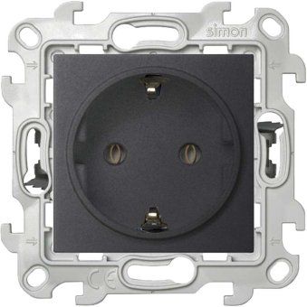 розетка 1-м сп simon 24 16а ip20 2p+e push&go без защ. шторок механизм графит simon 2420434-038 от магазина Штепсель и батарейка.