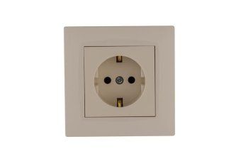 розетка 1-м karea rizz с заземл. керамика крем makel 88010008 от магазина Штепсель и батарейка.