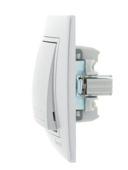выключатель 2-кл. сп mira 10а ip20 со вставкой сер. метал. lezard 701-1010-101 от магазина Штепсель и батарейка. - фото_3