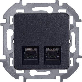 розетка компьютерная 2-м inspiria rj45 кат.5e utp антрацит iek 673838 от магазина Штепсель и батарейка. - фото_5