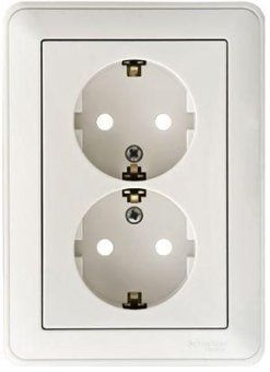 розетка 2-м сп w59 16а ip20 с заземл. защ. шторки в сборе бел. se rs16-255-18 от магазина Штепсель и батарейка. - фото_3