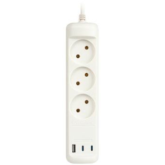 удлинитель электрический u-3-3m-usb-w 3 розетки + 3xusb a+c 3м 10а бел. эра б0069076 от магазина Штепсель и батарейка. - фото_4