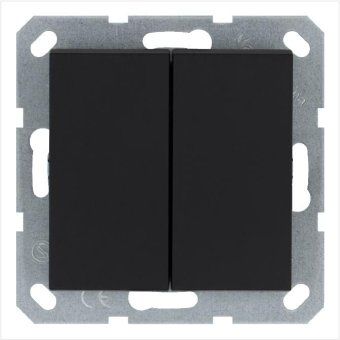 переключатель перекрестный 2-кл. 10а ip20 механизм черн. матов. soft touch jasmart g3014pb от магазина Штепсель и батарейка.