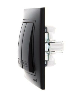 выключатель 3-кл. 1п сп mira 10а ip20 со вставкой черн. бархат lezard 701-4242-109 от магазина Штепсель и батарейка. - фото_3