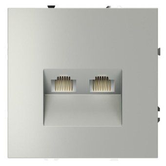 розетка компьютерная 2-м сп s70 rj45 + rj45 кат.6 механизм сталь voltum vls060205 от магазина Штепсель и батарейка.