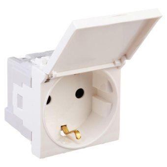 розетка 1-м 2мод. avanti "белое облако" 16а ip41 2p+e защ. шторки с крышкой бел. dkc 4400012 от магазина Штепсель и батарейка. - фото_2