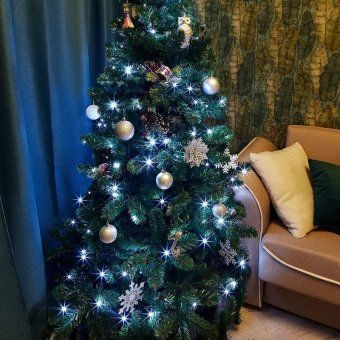 гирлянда светодиодная "твинкл лайт" 15м 120led бел. 6.9вт 220-240в ip20 с контроллером 8 режимов провод пвх темн. зел. neon-night 303-055 от магазина Штепсель и батарейка. - фото_4