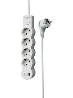удлинитель 3х5м с заземл. 10а ip20 usb 2500вт 220в пвс 3х1 с выкл. бел. космос yksm5m4g-z-vu10а-w от магазина Штепсель и батарейка.