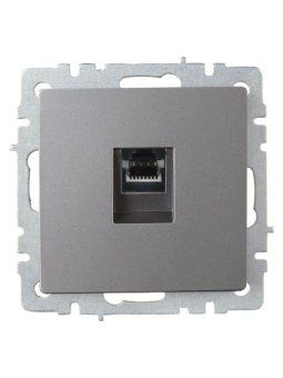 розетка компьютерная сп rj45 кат.6 brite рк11-брс механизм сталь iek br-k10-2-k46 от магазина Штепсель и батарейка. - фото_2