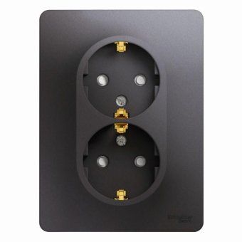 розетка 2-м сп glossa 16а ip20 250в с заземл. защ. шторки в сборе графит se gsl001326 от магазина Штепсель и батарейка.
