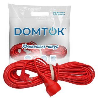 удлинитель-шнур 1х20м с заземл. 16а ip20 3.5квт пвс 3х1.5 domtok 2497 от магазина Штепсель и батарейка. - фото_3