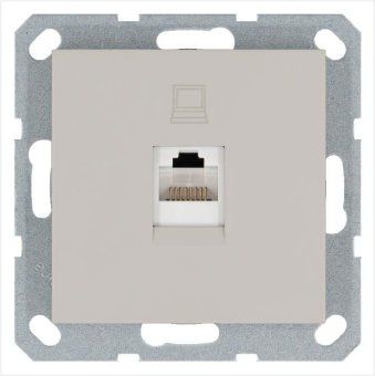 розетка компьютерная 1-м rj45 ip20 кат. 5e механизм тауп jasmart g6105t от магазина Штепсель и батарейка.