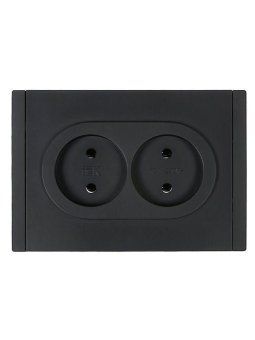 розетка 2-м сп forte&piano fp126 10а без заземл. без защ. шторок безвинт. крепл. черн. iek fp-r20-10-1-k02 от магазина Штепсель и батарейка. - фото_2