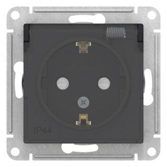 розетка 1-м сп atlasdesign aqua 16а ip44 с заземл. защ. шторки с прозр. крышкой механизм карбон se atn441046 от магазина Штепсель и батарейка. - фото_4