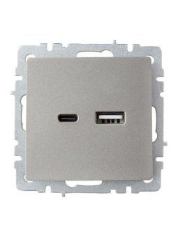 розетка brite usb a+c 18вт рю11-1-брс механизм сталь iek br-u22-018-k46 от магазина Штепсель и батарейка.
