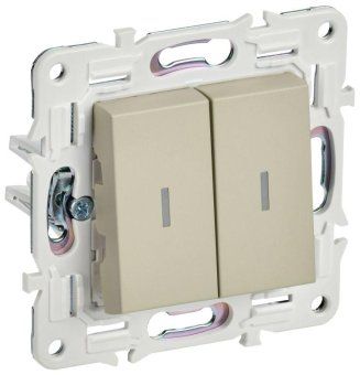 выключатель 2-кл. skandy 10а sk-v09b с индикацией беж. iek sk-v20-1-10-k10 от магазина Штепсель и батарейка.
