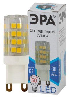лампа светодиодная jcd-5w-220v-corn ceramics-840-g9 400лм эра б0027864 от магазина Штепсель и батарейка.