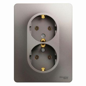 розетка 2-м сп glossa 16а ip20 250в с заземл. в сборе платина se gsl001224 от магазина Штепсель и батарейка.