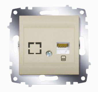 розетка компьютерная 2-м cosmo rj45 кат.6 + гнездо механизм титаниум abb 619-011400-247 от магазина Штепсель и батарейка.