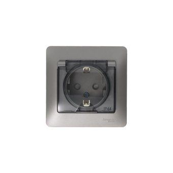 розетка 1-м сп glossa 16а ip44 250в с заземл. защ. шторки с крышкой в сборе платина se gsl001248 от магазина Штепсель и батарейка. - фото_5