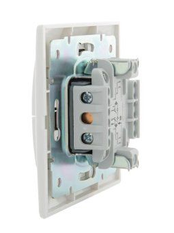 выключатель 2-кл. сп mira 10а ip20 с подсветкой с бел. вставкой бел. lezard 701-0202-112 от магазина Штепсель и батарейка.