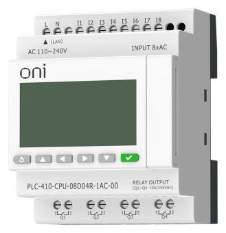 модуль цпу плк 410 8 di 4 ro 220в ac с ethernet портом с экраном oni plc-410-cpu-08d04r-1ac-00 от магазина Штепсель и батарейка. - фото_3