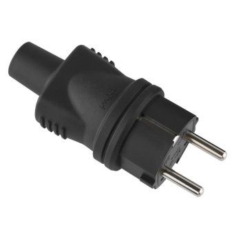 вилка каучуковая прямая с/з 16а 230в ip44 черн. duwi 27454 4 от магазина Штепсель и батарейка. - фото_2