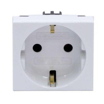 розетка 1-м 2мод. viva 16а ip20 2p+e с заземл. защ. шторки бел. dkc 45005 от магазина Штепсель и батарейка.