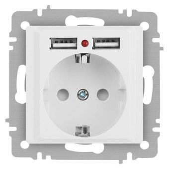розетка accent 6-410-01м p+e schuko со шторками 16а-250в + 2хusb ip20 су бел. матов. intro б0063691 от магазина Штепсель и батарейка.