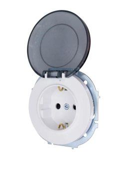 розетка 1-м сп osen с заземл. с крышкой пбт бел. lezard 743-0288-123b от магазина Штепсель и батарейка. - фото_2