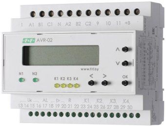 устройство управления резервным питанием avr-02 (3х400в+n; 5 перекл. х8а; ip20) f&f ea04.006.004 от магазина Штепсель и батарейка.