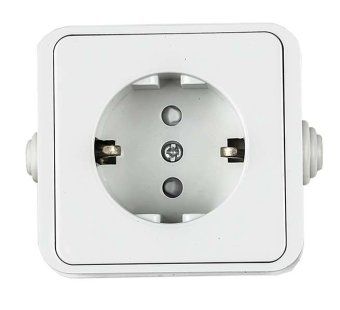 розетка 1-м aqua 3113 защ. шторки с заземл. п/герм. бел. asd / in home 4690612003450 от магазина Штепсель и батарейка.