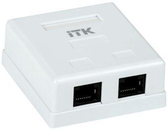 розетка компьютерная 2-м оп rj45 кат.5e utp itk cs2-1c5eu-22 от магазина Штепсель и батарейка.