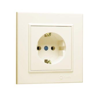 розетка с/з (керамика) сп karea 16а ip20 крем. makel 56010008 от магазина Штепсель и батарейка.