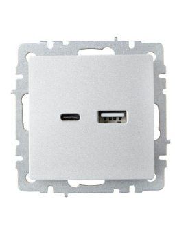 розетка brite usb a+c 18вт рю11-1-бра механизм алюм. iek br-u22-018-k47 от магазина Штепсель и батарейка. - фото_2