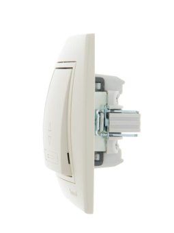 переключатель проходной 2-кл. сп mira 10а со вставкой крем. lezard 701-0303-106 от магазина Штепсель и батарейка.