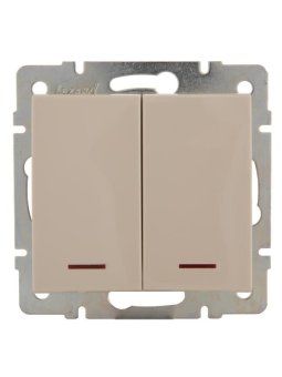 выключатель 2-кл. сп rain ip20 с подсветкой механизм крем. lezard 703-0388-112 от магазина Штепсель и батарейка.
