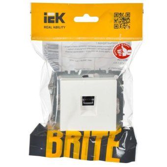 розетка компьютерная сп rj45 кат.6 brite рк11-брб механизм бел. iek br-k10-2-k01 от магазина Штепсель и батарейка. - фото_2