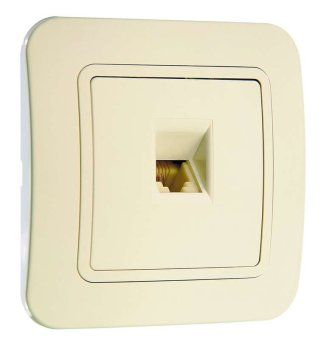 розетка телефонная 1-м сп lillium 16а ip20 евро стандарт крем./крем. makel 70214 от магазина Штепсель и батарейка.
