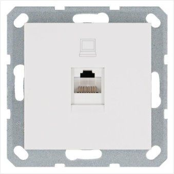 розетка компьютерная 1-м rj45 ip20 кат. 5e механизм бел. глянцевый jasmart g6105w от магазина Штепсель и батарейка.