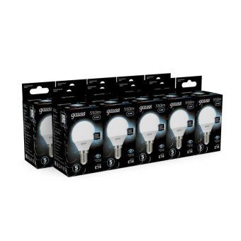лампа светодиодная black 6.5вт p45 шар 4100к нейтр. бел. e14 550лм gauss 105101207 от магазина Штепсель и батарейка. - фото_3