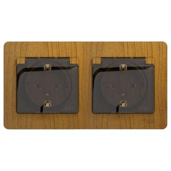 розетка 2-м сп 2мод. glossa 16а ip44 с заземл. защ. шторки в сборе дерево дуб se gsl000547 от магазина Штепсель и батарейка.