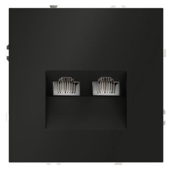 розетка компьютерная 2-м сп s70 rj45 + rj45 кат.6 механизм черн. матов. voltum vls060208 от магазина Штепсель и батарейка.