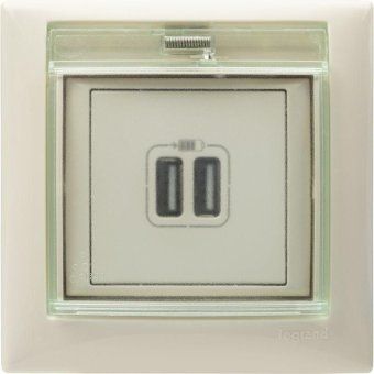 розетка usb 2-м сп valena сл. кость leg 774170 от магазина Штепсель и батарейка. - фото_4