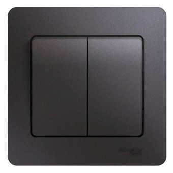 выключатель 2-кл. сп glossa 10а ip20 (сх. 5) 10ax в сборе графит se gsl001352 от магазина Штепсель и батарейка.